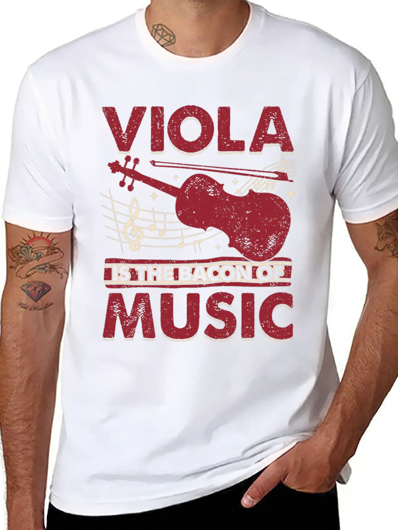 Viola Is The Bacon Of Music Basic Graphic T-Shirt ¨C Daily Comfort In Soft Cotton