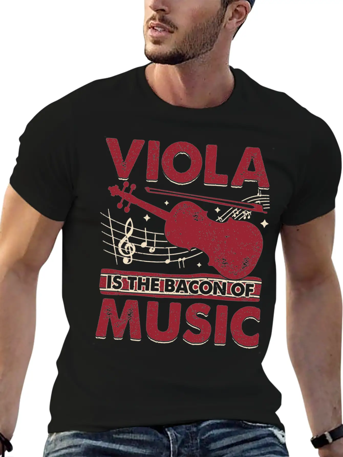 Viola Is The Bacon Of Music Basic Graphic T-Shirt ¨C Daily Comfort In Soft Cotton