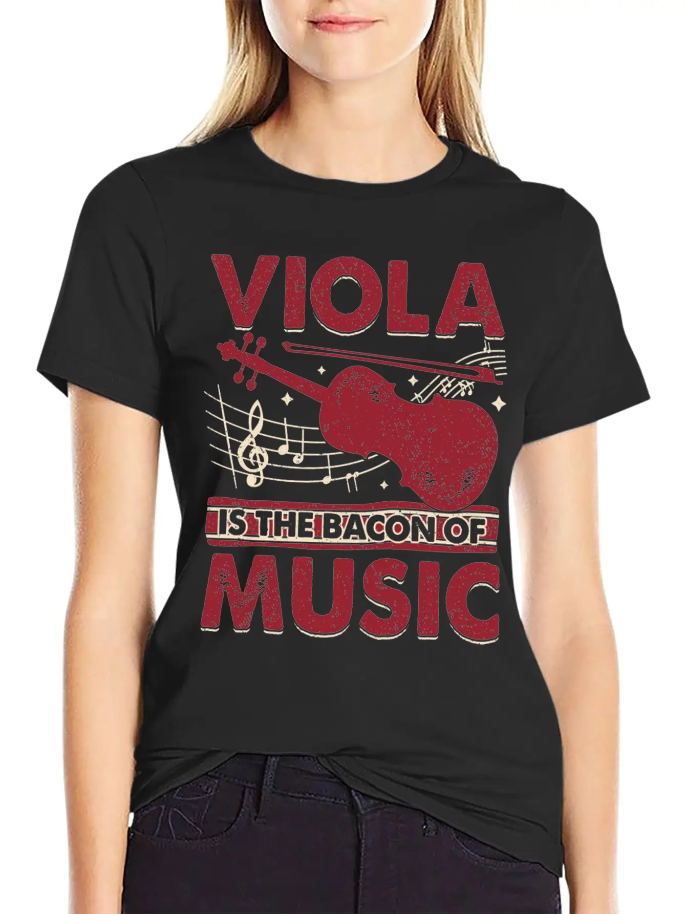 Viola Is The Bacon Of Music Basic Graphic T-Shirt ¨C Daily Comfort In Soft Cotton