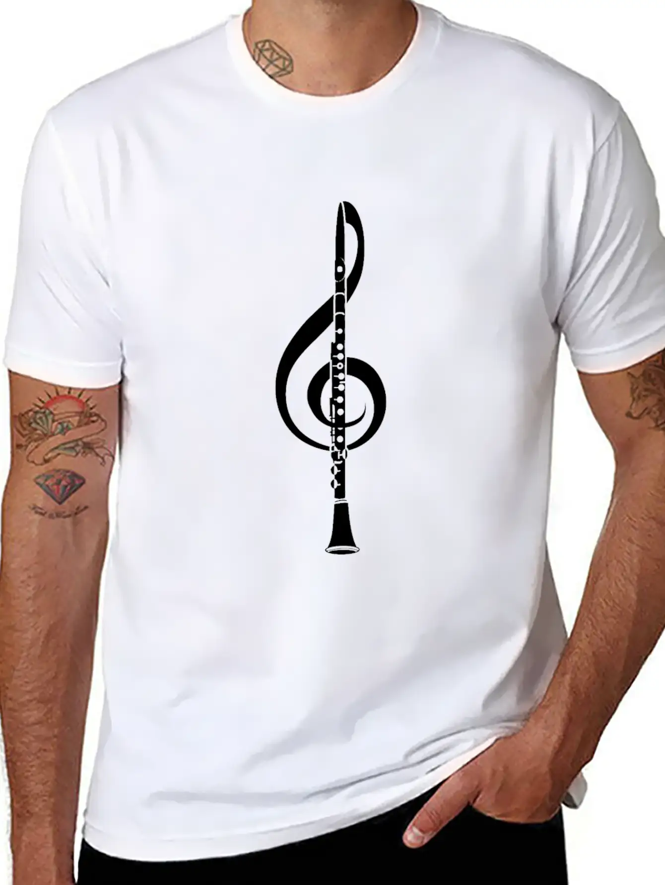 Violin Key Flutist And Musician Gift Basic Graphic T-Shirt ¨C Daily Comfort In Soft Cotton