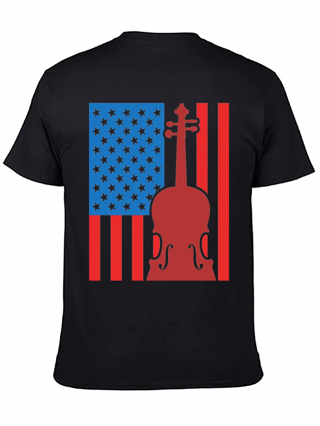 Violin USA Flag Essential Cotton Tee For Daily Outfits ¨C Unisex Style