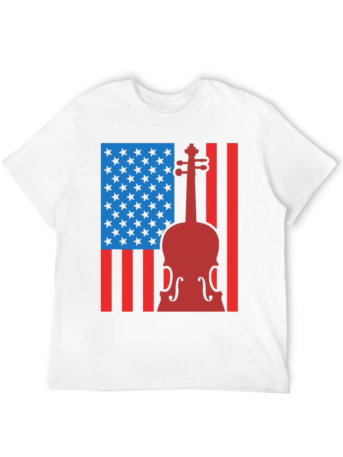 Violin USA Flag Essential Cotton Tee For Daily Outfits ¨C Unisex Style