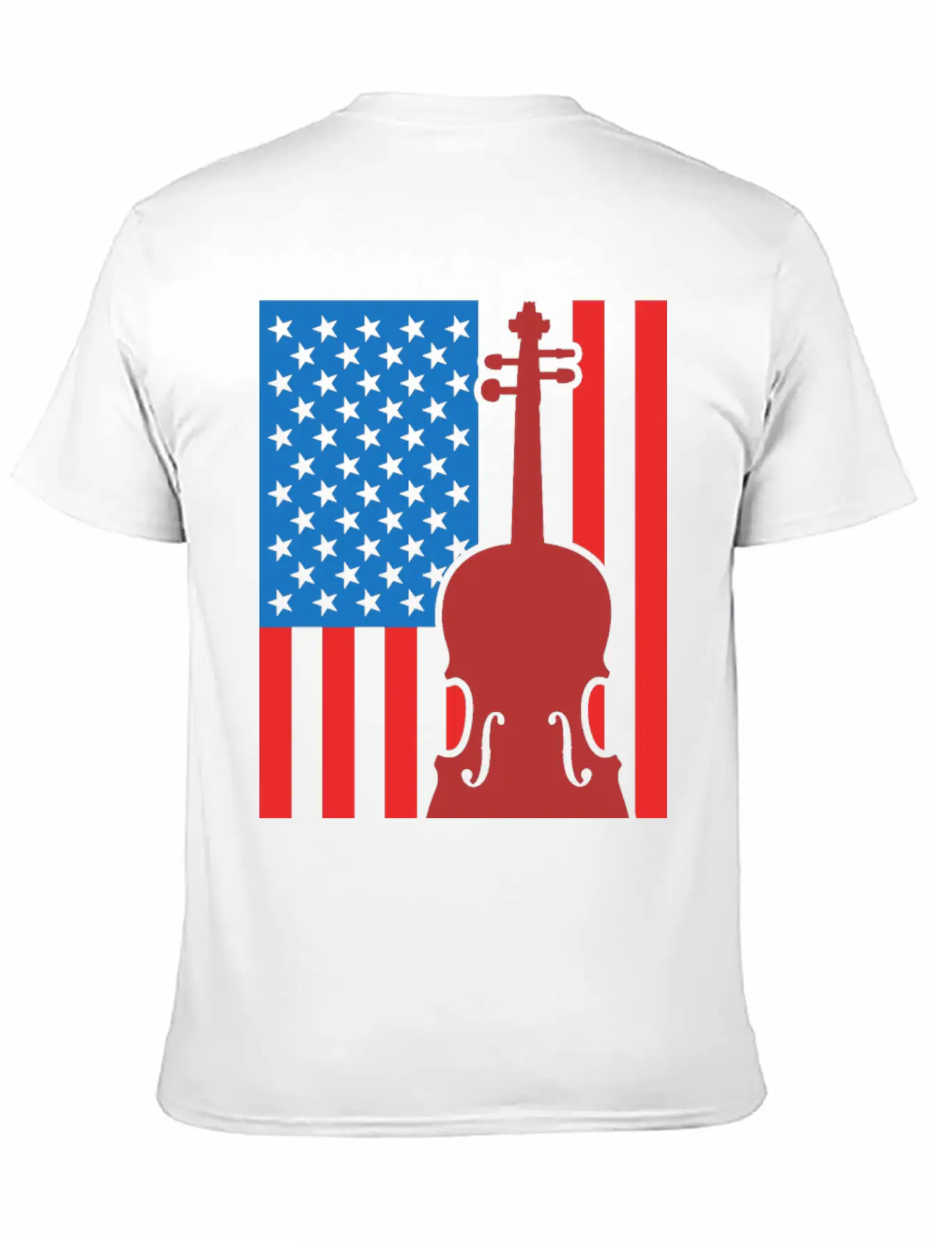 Violin USA Flag Essential Cotton Tee For Daily Outfits ¨C Unisex Style