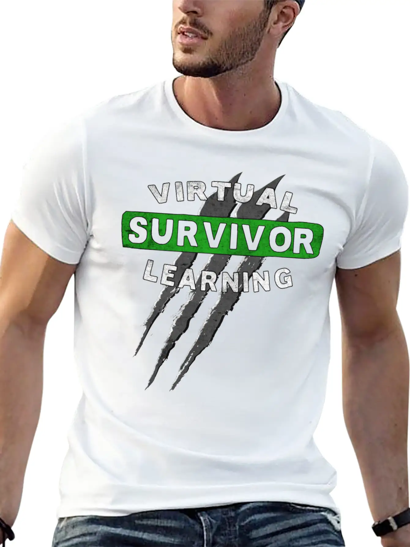 Virtual Learning Survivor, Back To School Essential Cotton Tee For Daily Outfits ¨C Unisex Style