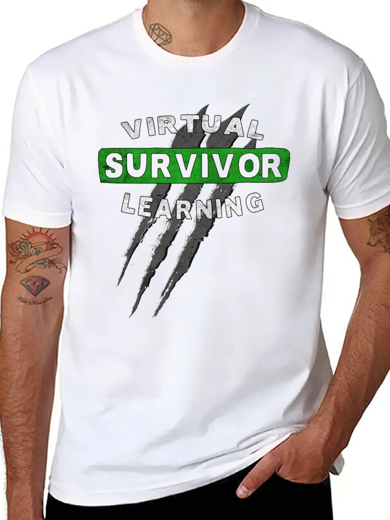 Virtual Learning Survivor, Back To School Essential Cotton Tee For Daily Outfits ¨C Unisex Style
