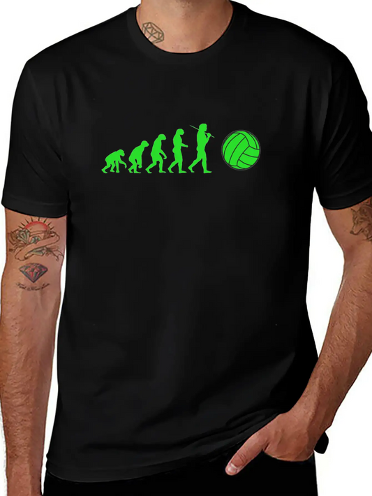 Volleyball Evolution Sport Volleyballer Ball Dig Essential Cotton Tee For Daily Outfits ¨C Unisex Style