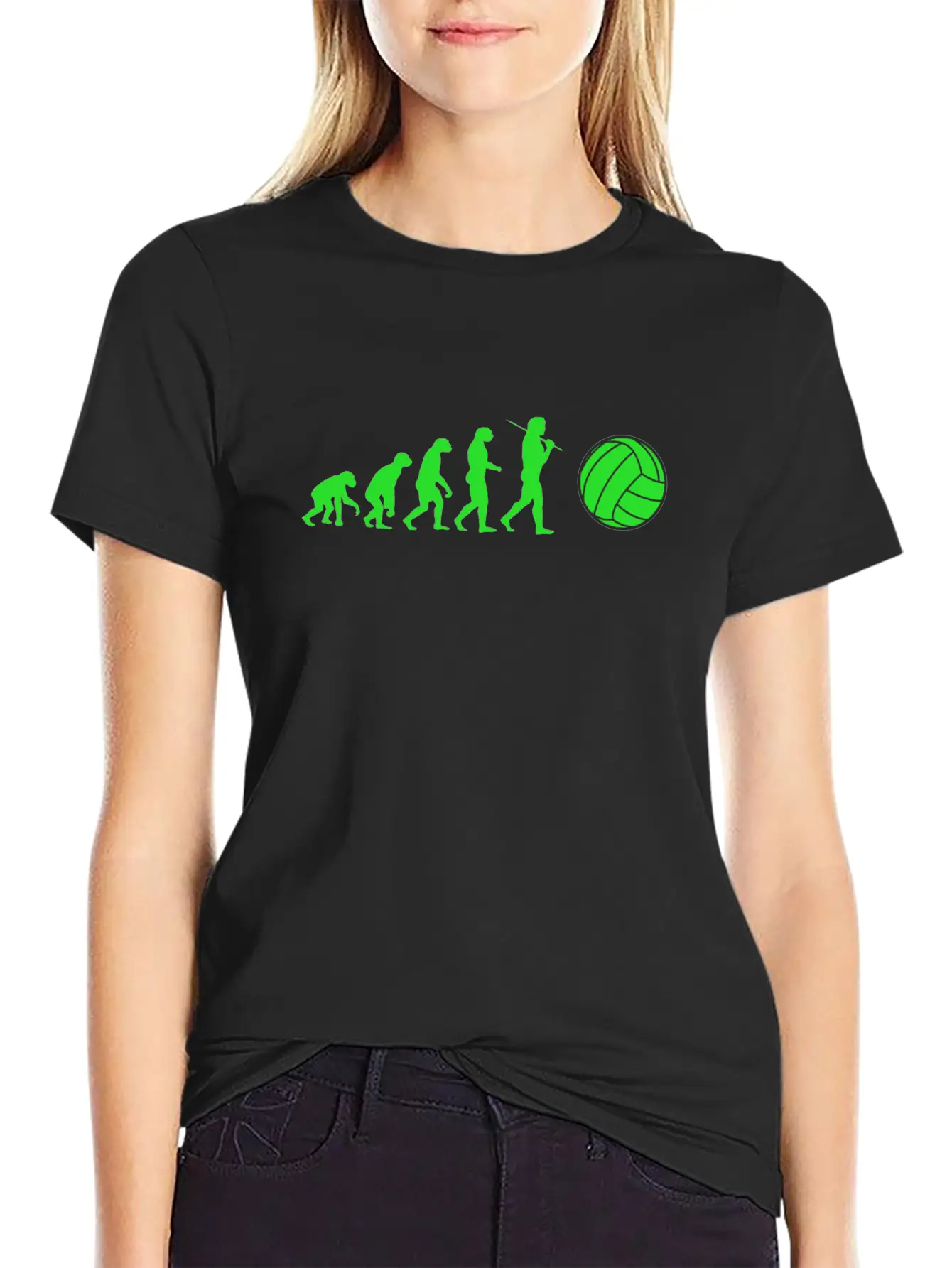 Volleyball Evolution Sport Volleyballer Ball Dig Essential Cotton Tee For Daily Outfits ¨C Unisex Style