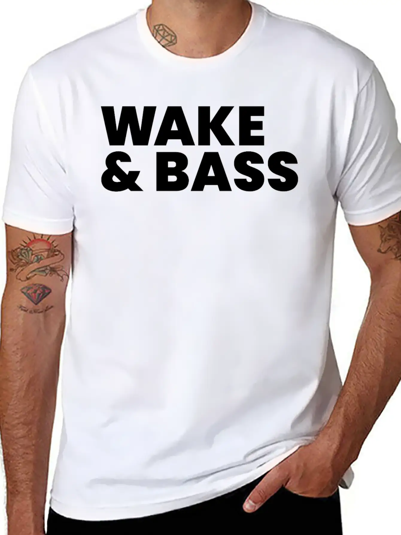 Wake And Bass Techno Quote Soft Cotton Short Sleeve Tee ¨C Unisex Wardrobe Staple