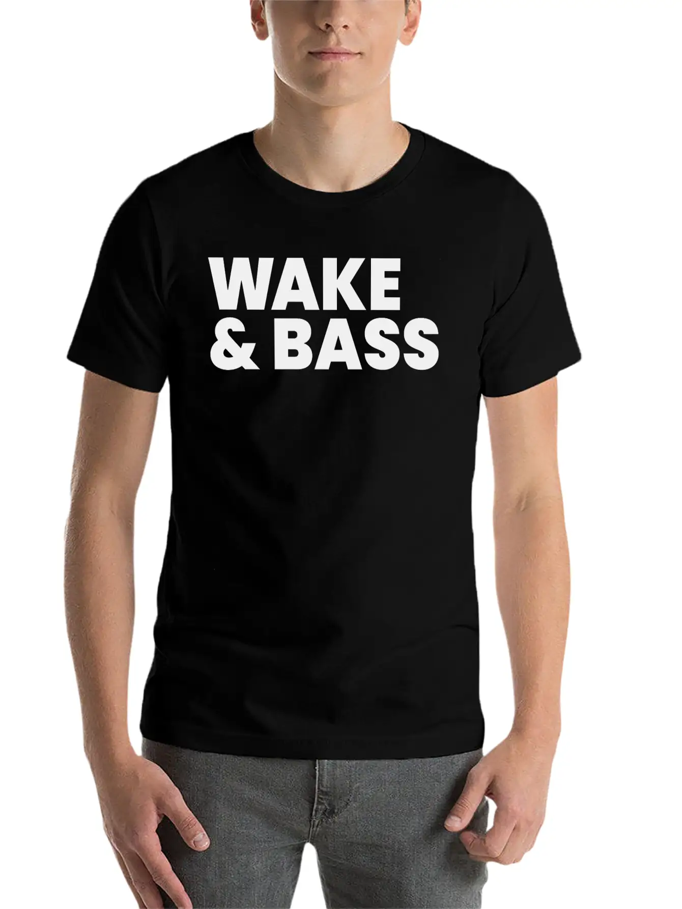 Wake And Bass Techno Quote Soft Cotton Short Sleeve Tee ¨C Unisex Wardrobe Staple
