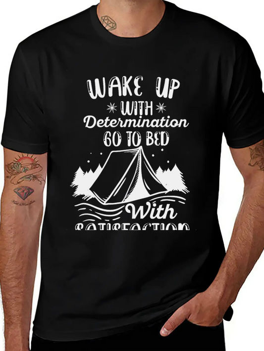 WAKE UP WITH DETERMINATION Basic Graphic T-Shirt ¨C Daily Comfort In Soft Cotton