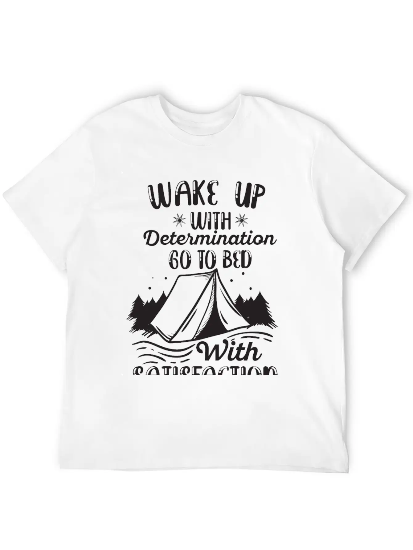 WAKE UP WITH DETERMINATION Basic Graphic T-Shirt ¨C Daily Comfort In Soft Cotton