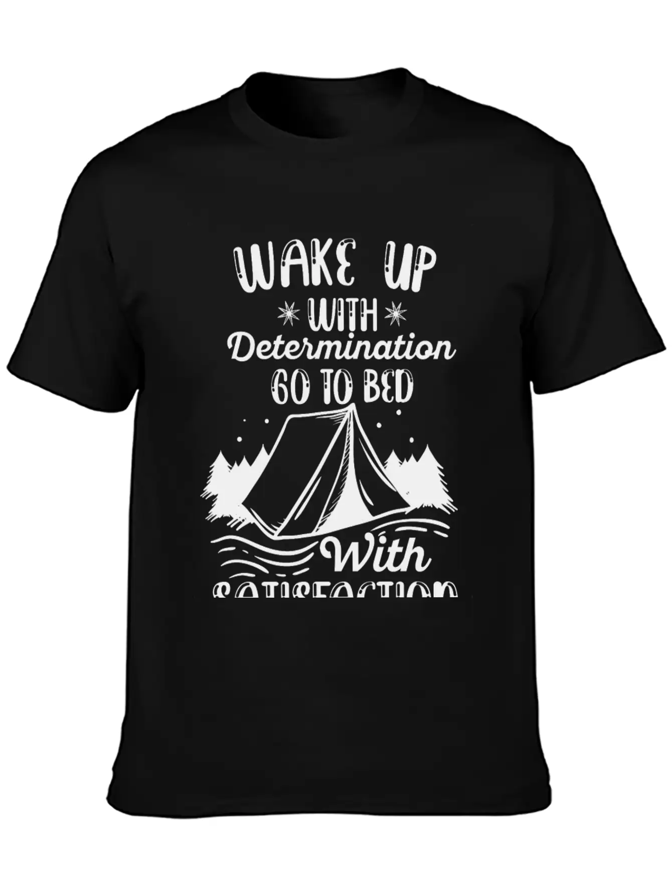 WAKE UP WITH DETERMINATION Basic Graphic T-Shirt ¨C Daily Comfort In Soft Cotton