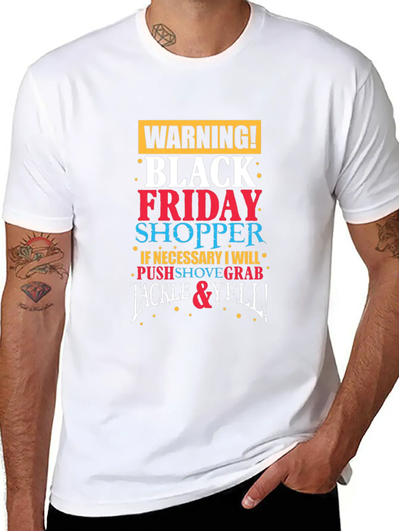 Warning Black Friday Shopper Essential Cotton Tee For Daily Outfits ¨C Unisex Style