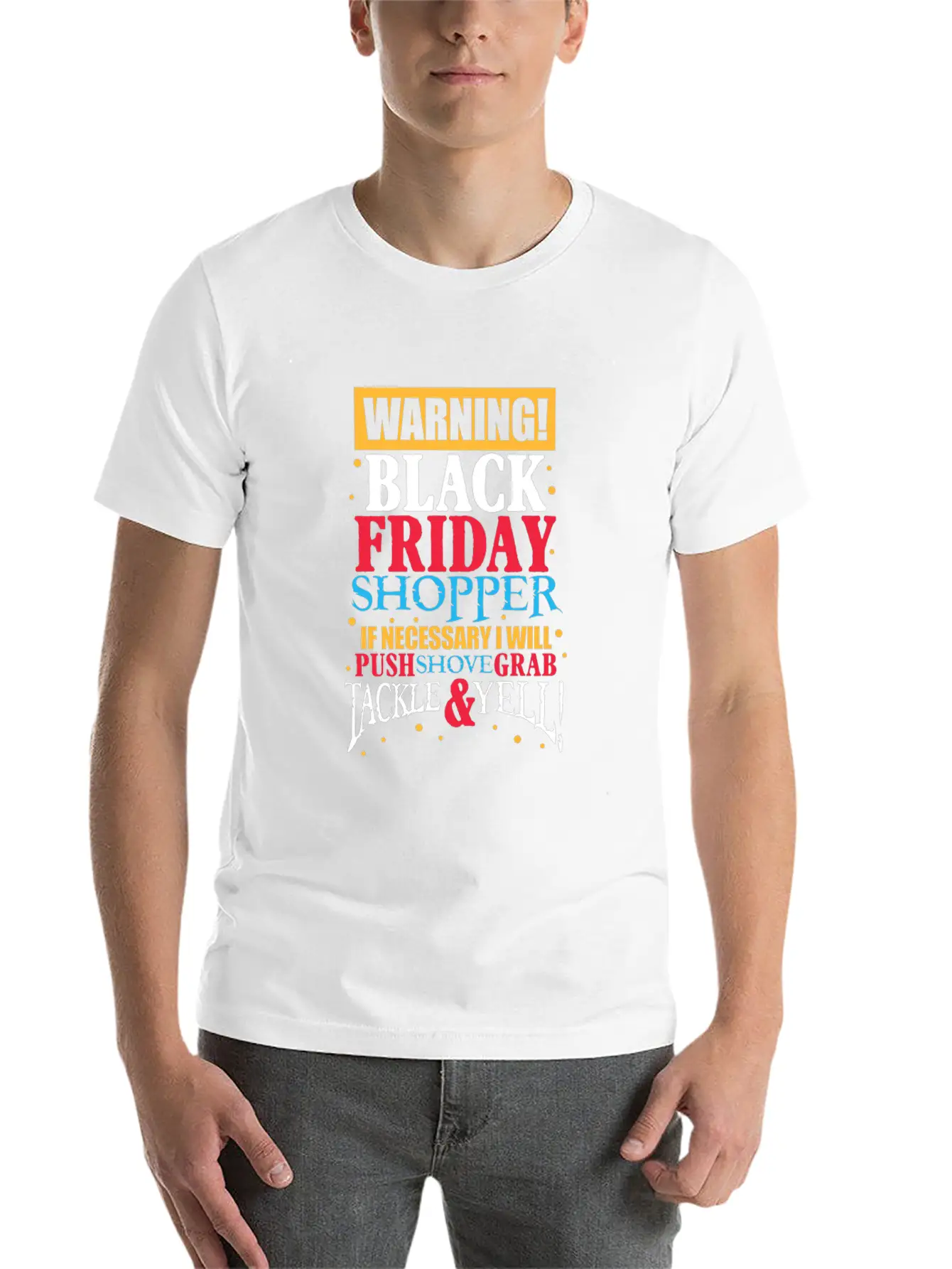 Warning Black Friday Shopper Essential Cotton Tee For Daily Outfits ¨C Unisex Style