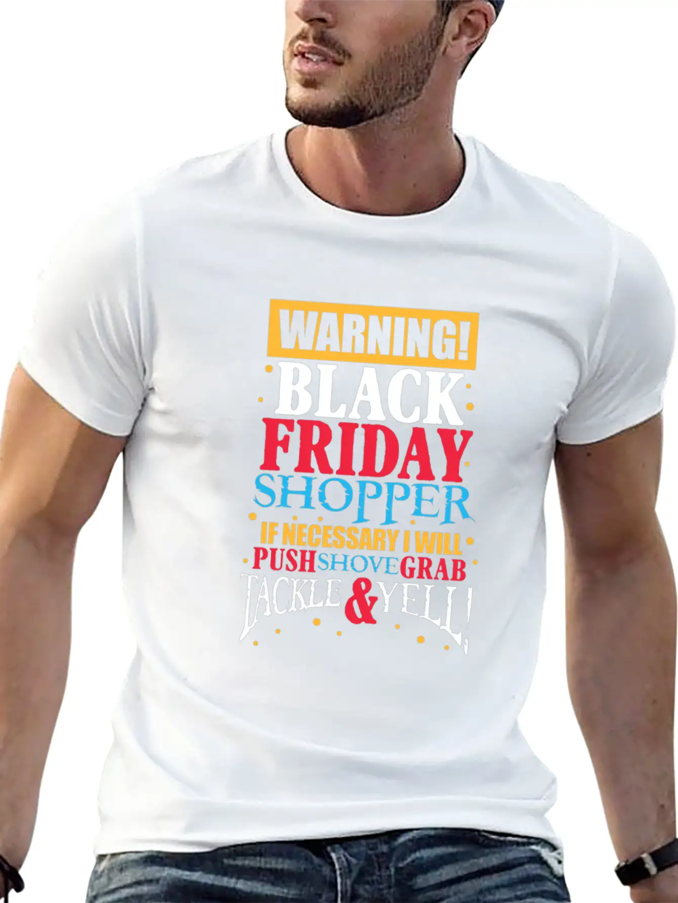 Warning Black Friday Shopper Essential Cotton Tee For Daily Outfits ¨C Unisex Style