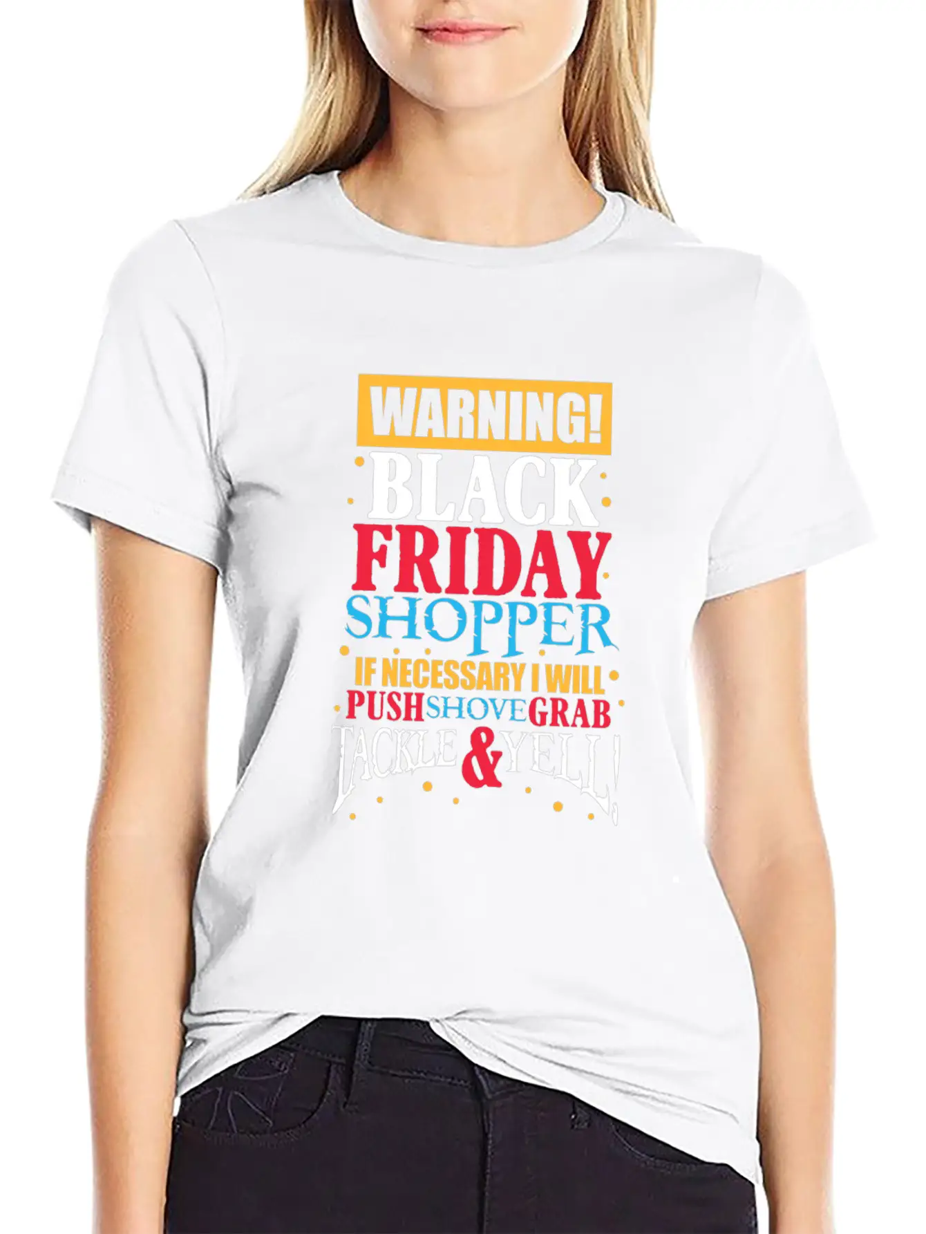 Warning Black Friday Shopper Essential Cotton Tee For Daily Outfits ¨C Unisex Style