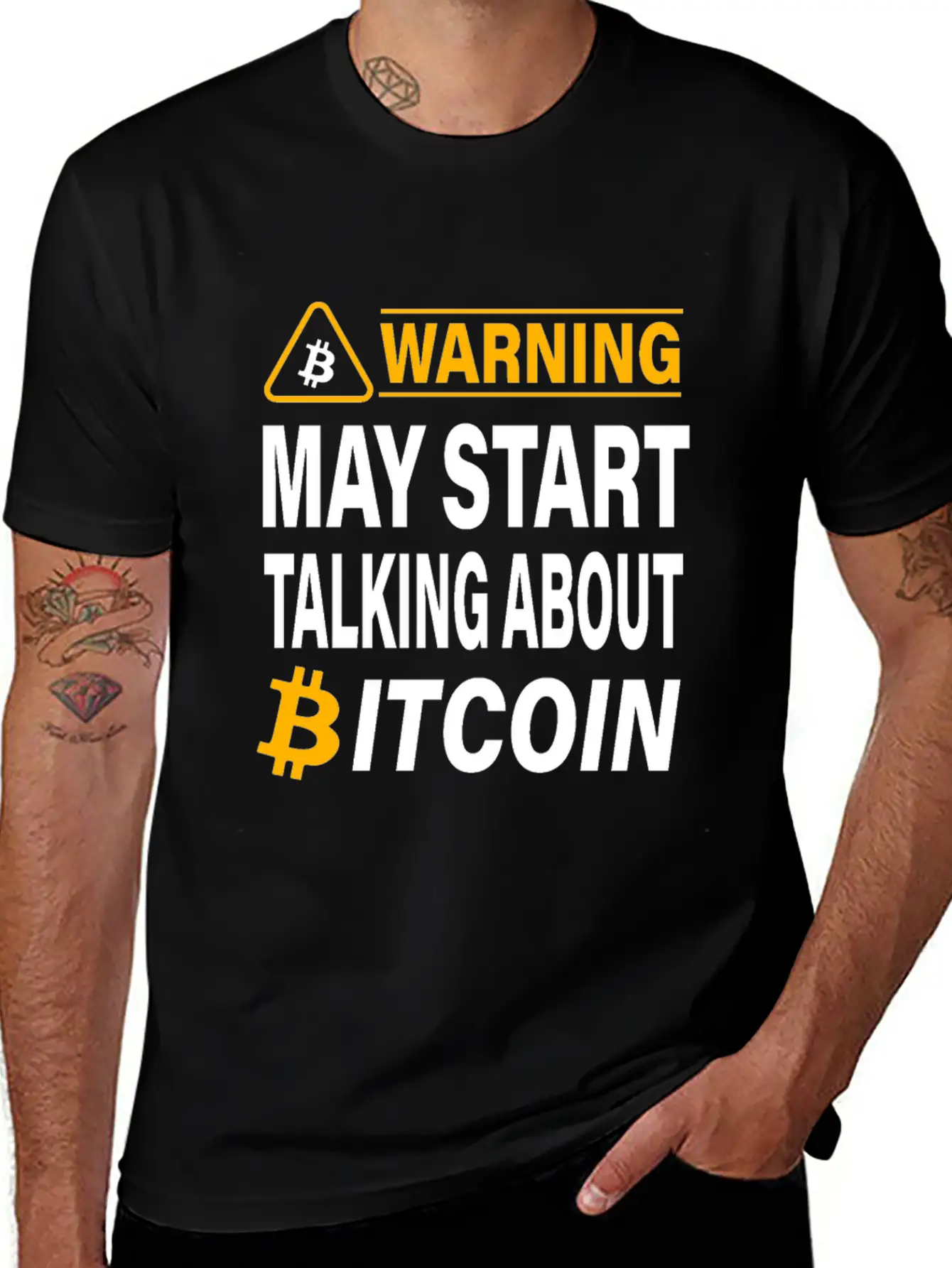 Warning May Start Talking About Bitcoin BTC Unisex Casual T-Shirt ¨C Clean Design For Daily Comfort