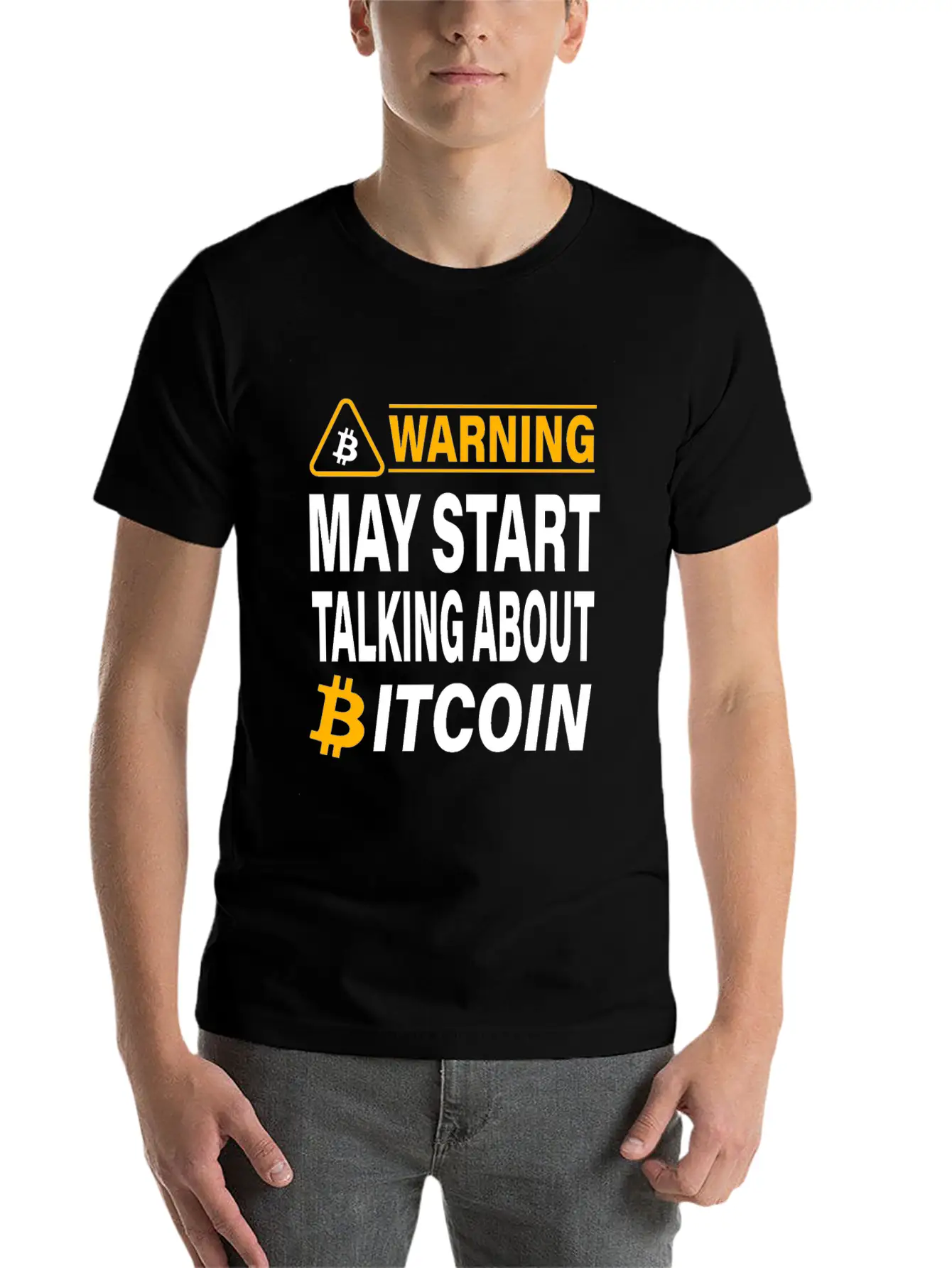 Warning May Start Talking About Bitcoin BTC Unisex Casual T-Shirt ¨C Clean Design For Daily Comfort