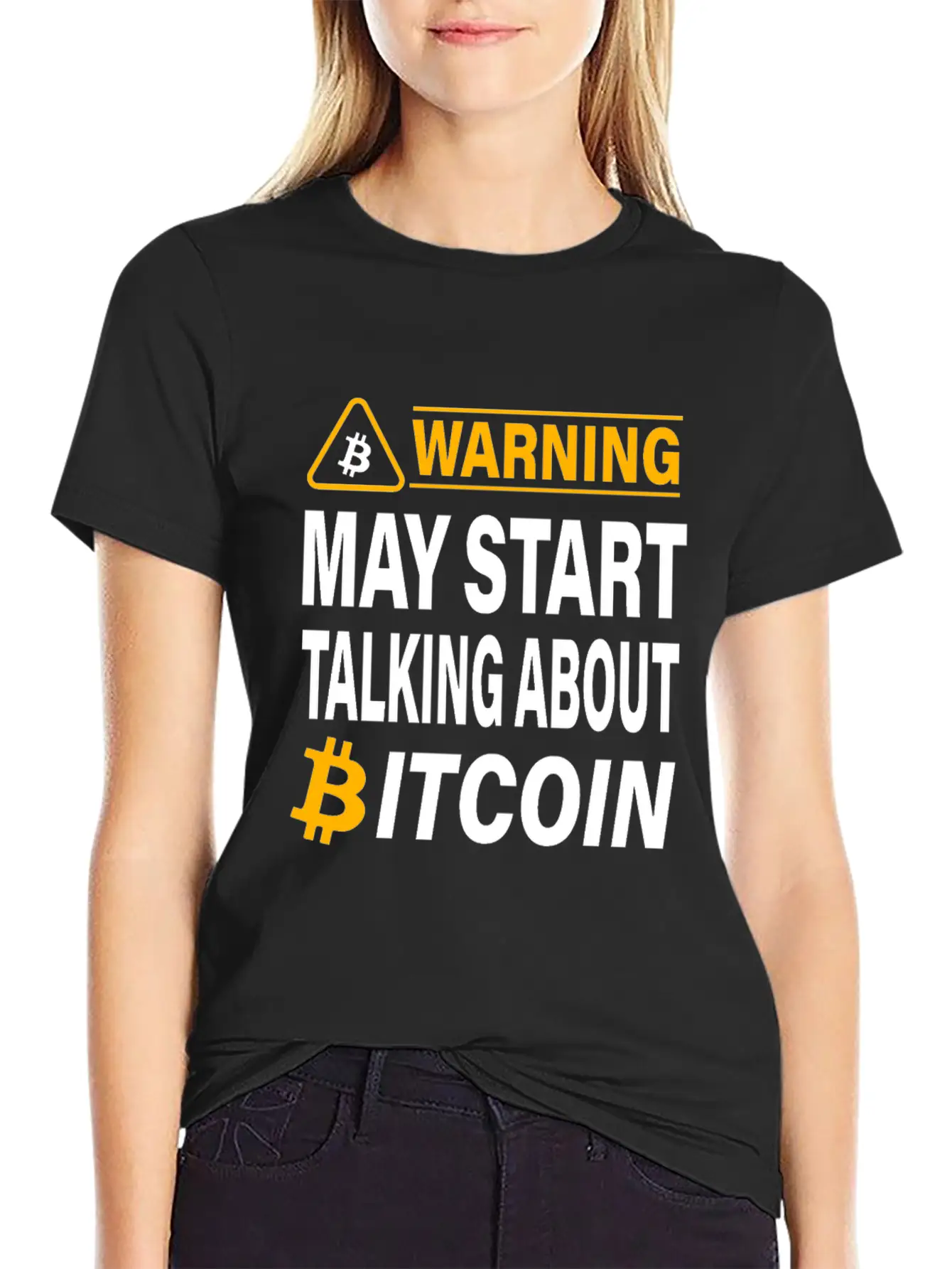 Warning May Start Talking About Bitcoin BTC Unisex Casual T-Shirt ¨C Clean Design For Daily Comfort