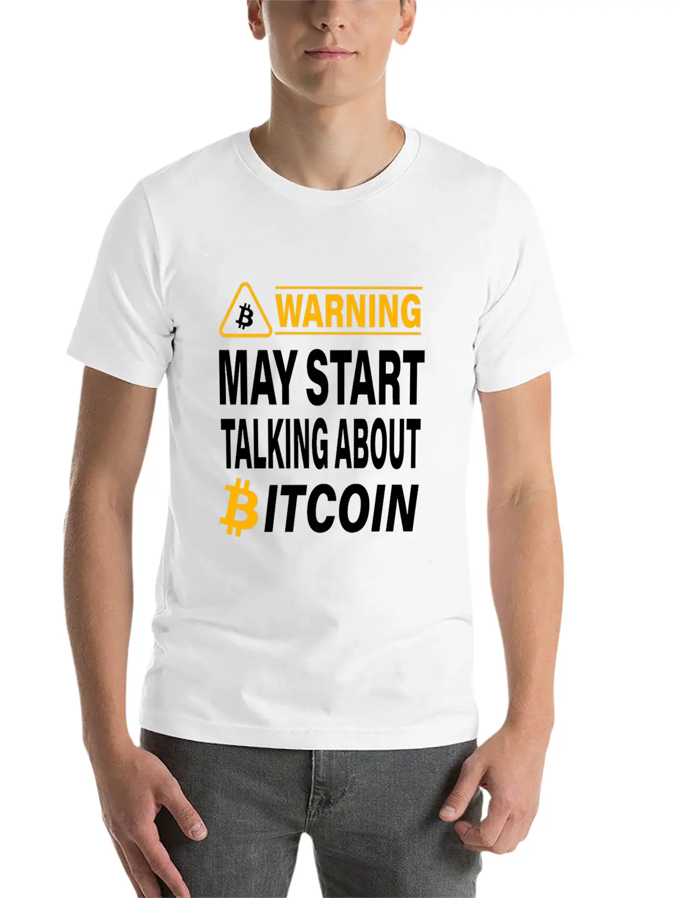 Warning May Start Talking About Bitcoin BTC Unisex Casual T-Shirt ¨C Clean Design For Daily Comfort
