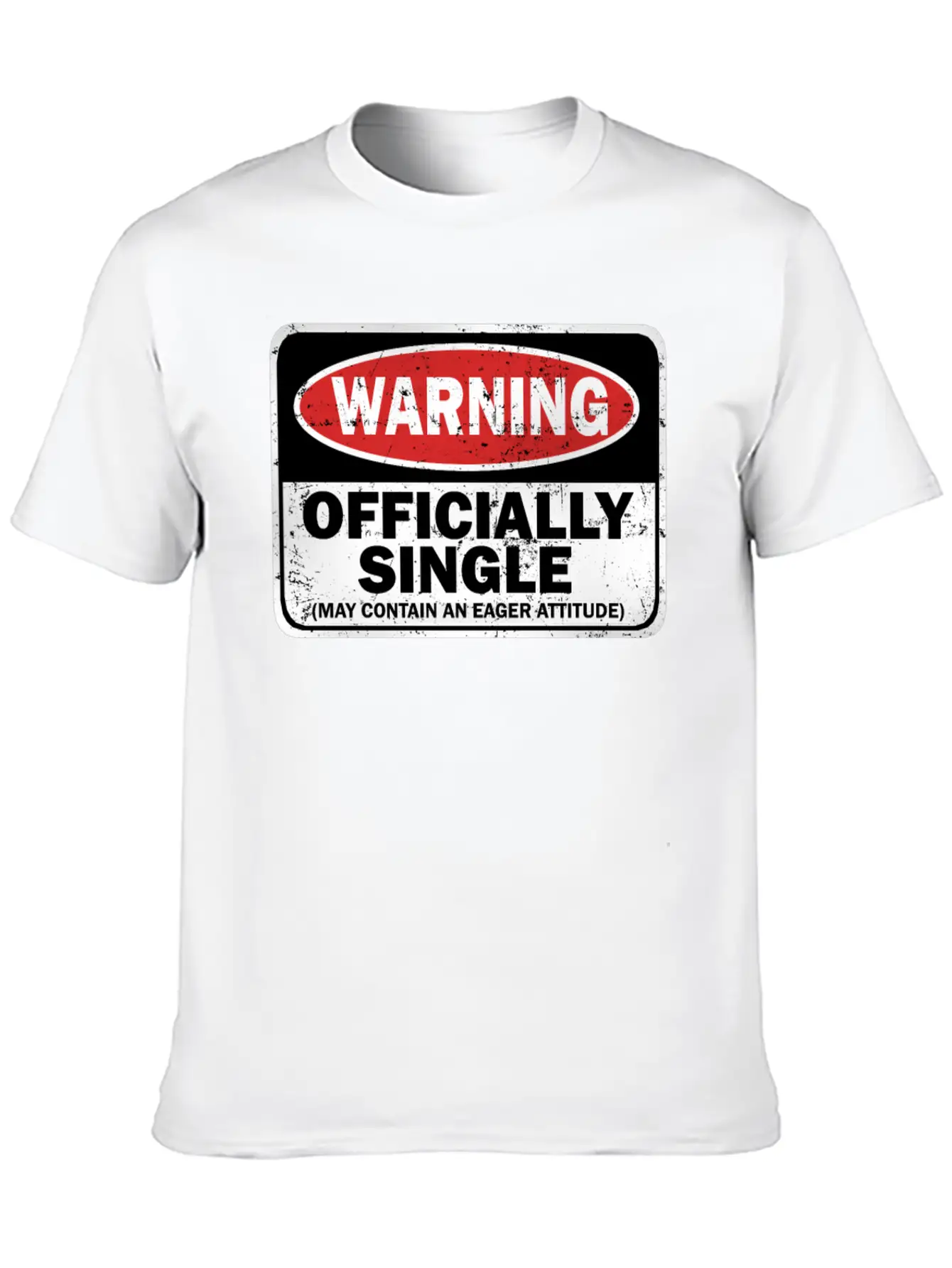 Warning Officially Single May Contain An Eager Soft Cotton Short Sleeve Tee ¨C Unisex Wardrobe Staple