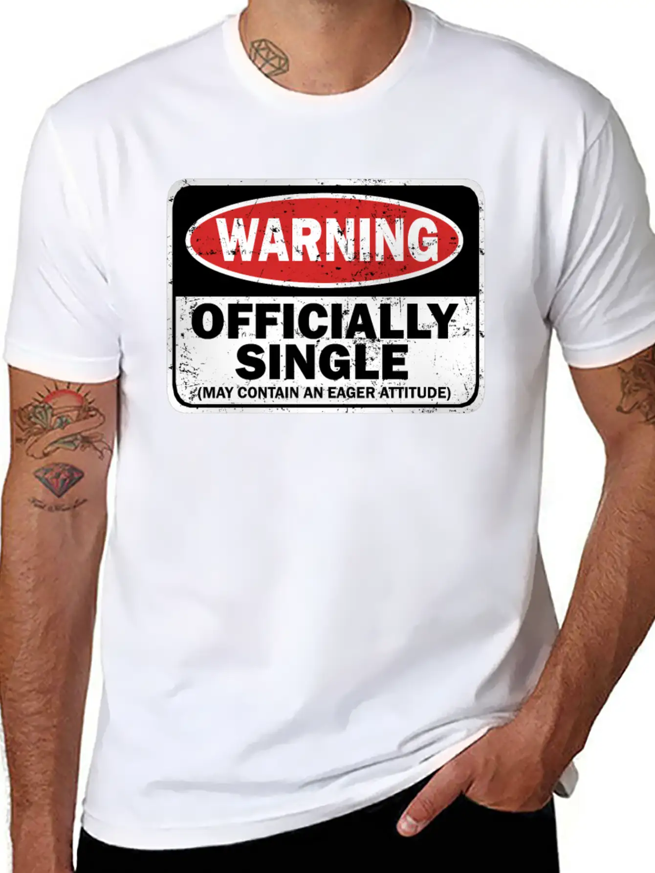 Warning Officially Single May Contain An Eager Soft Cotton Short Sleeve Tee ¨C Unisex Wardrobe Staple