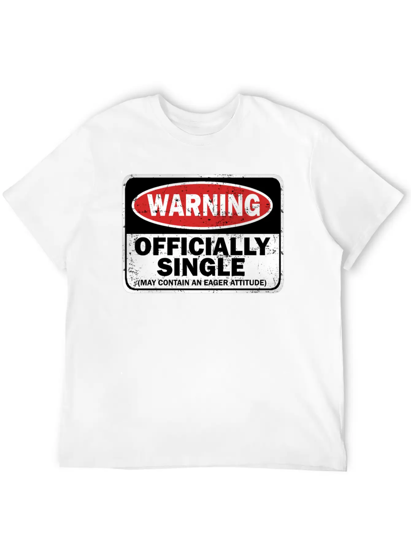 Warning Officially Single May Contain An Eager Soft Cotton Short Sleeve Tee ¨C Unisex Wardrobe Staple