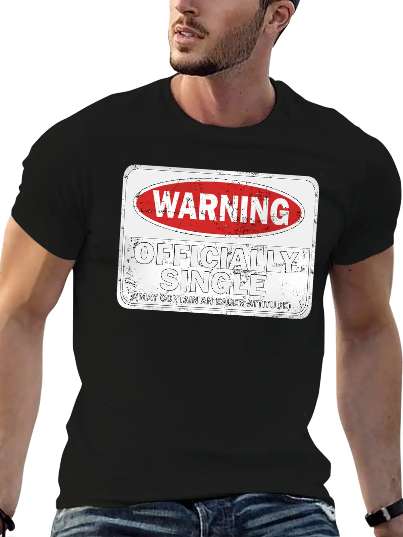 Warning Officially Single May Contain An Eager Soft Cotton Short Sleeve Tee ¨C Unisex Wardrobe Staple