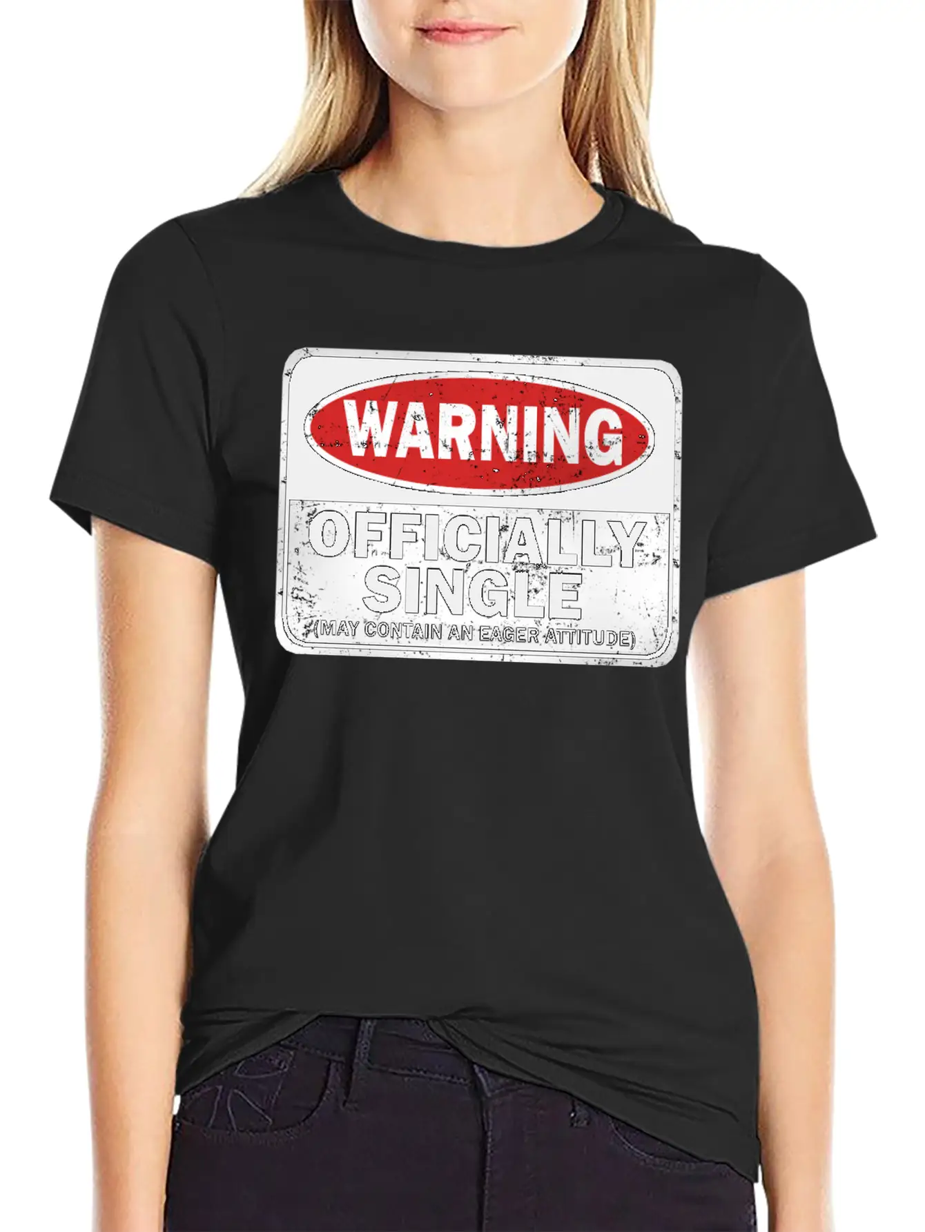 Warning Officially Single May Contain An Eager Soft Cotton Short Sleeve Tee ¨C Unisex Wardrobe Staple