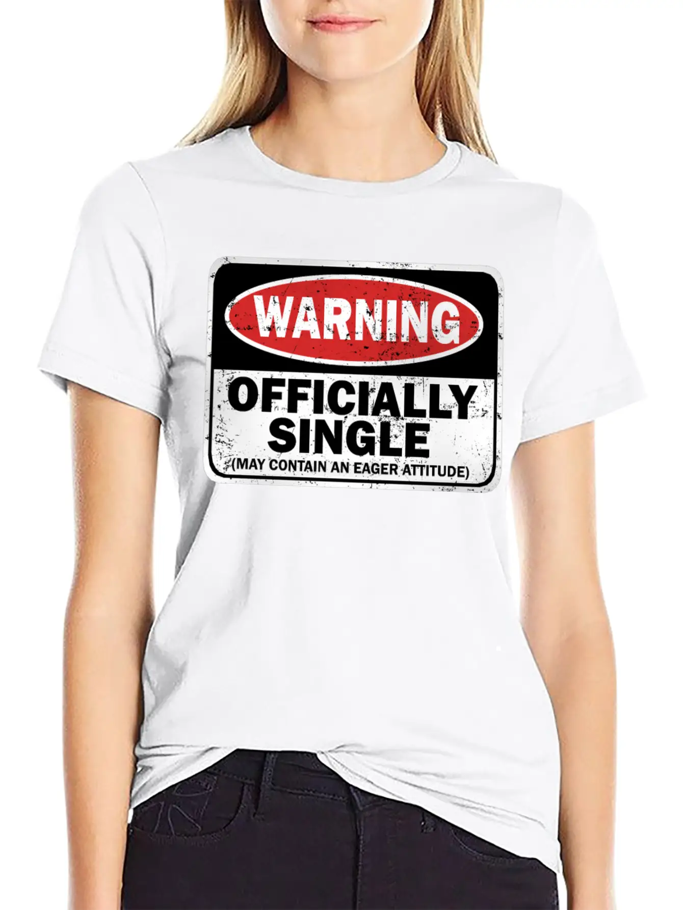 Warning Officially Single May Contain An Eager Soft Cotton Short Sleeve Tee ¨C Unisex Wardrobe Staple