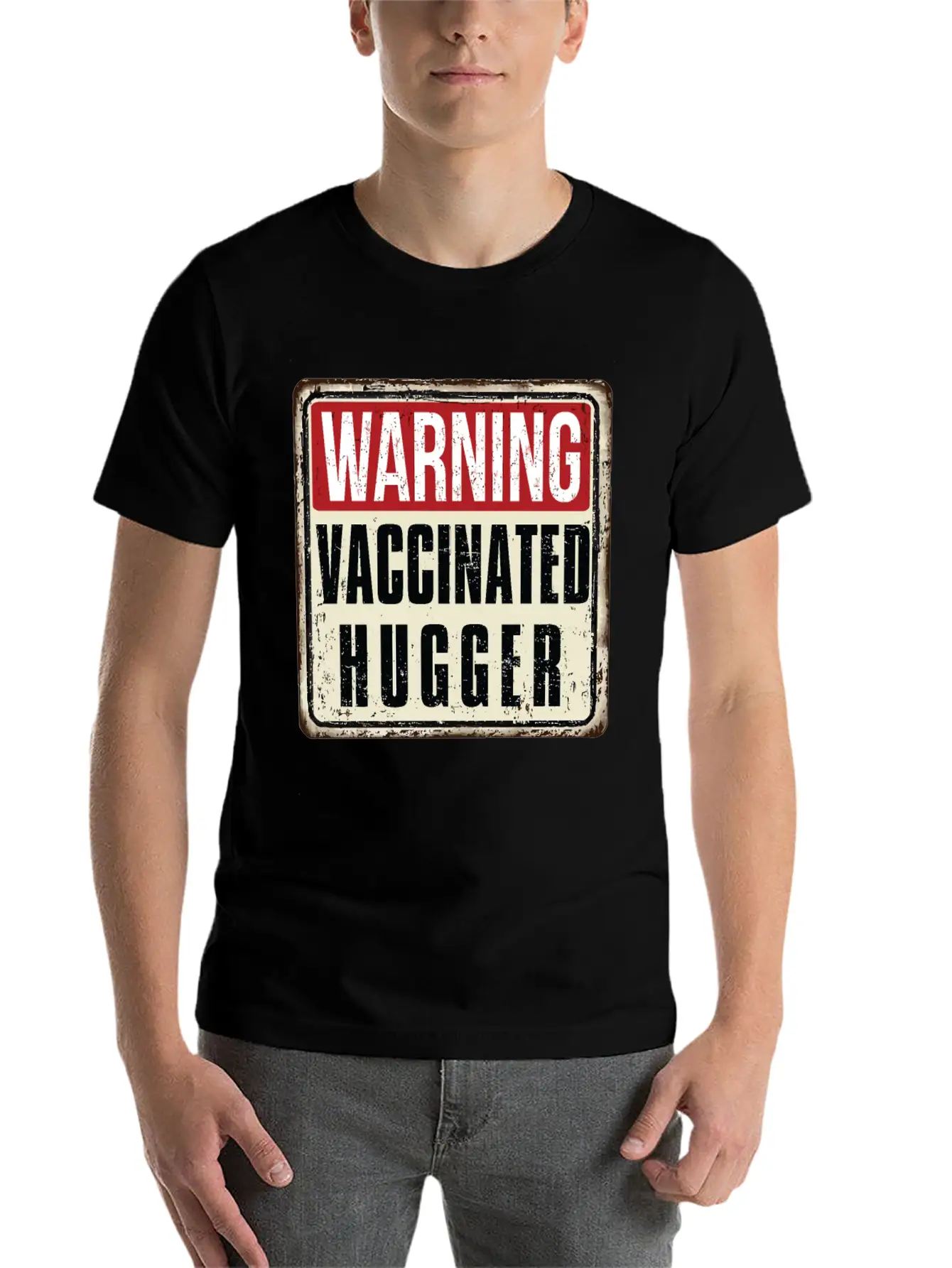 WARNING Vaccinated Hugger Basic Graphic T-Shirt ¨C Daily Comfort In Soft Cotton