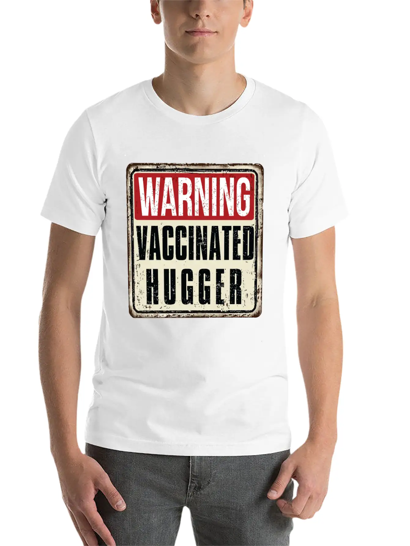 WARNING Vaccinated Hugger Basic Graphic T-Shirt ¨C Daily Comfort In Soft Cotton