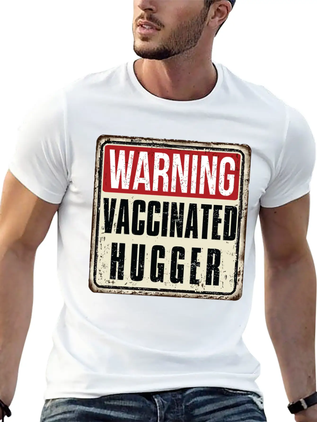 WARNING Vaccinated Hugger Basic Graphic T-Shirt ¨C Daily Comfort In Soft Cotton