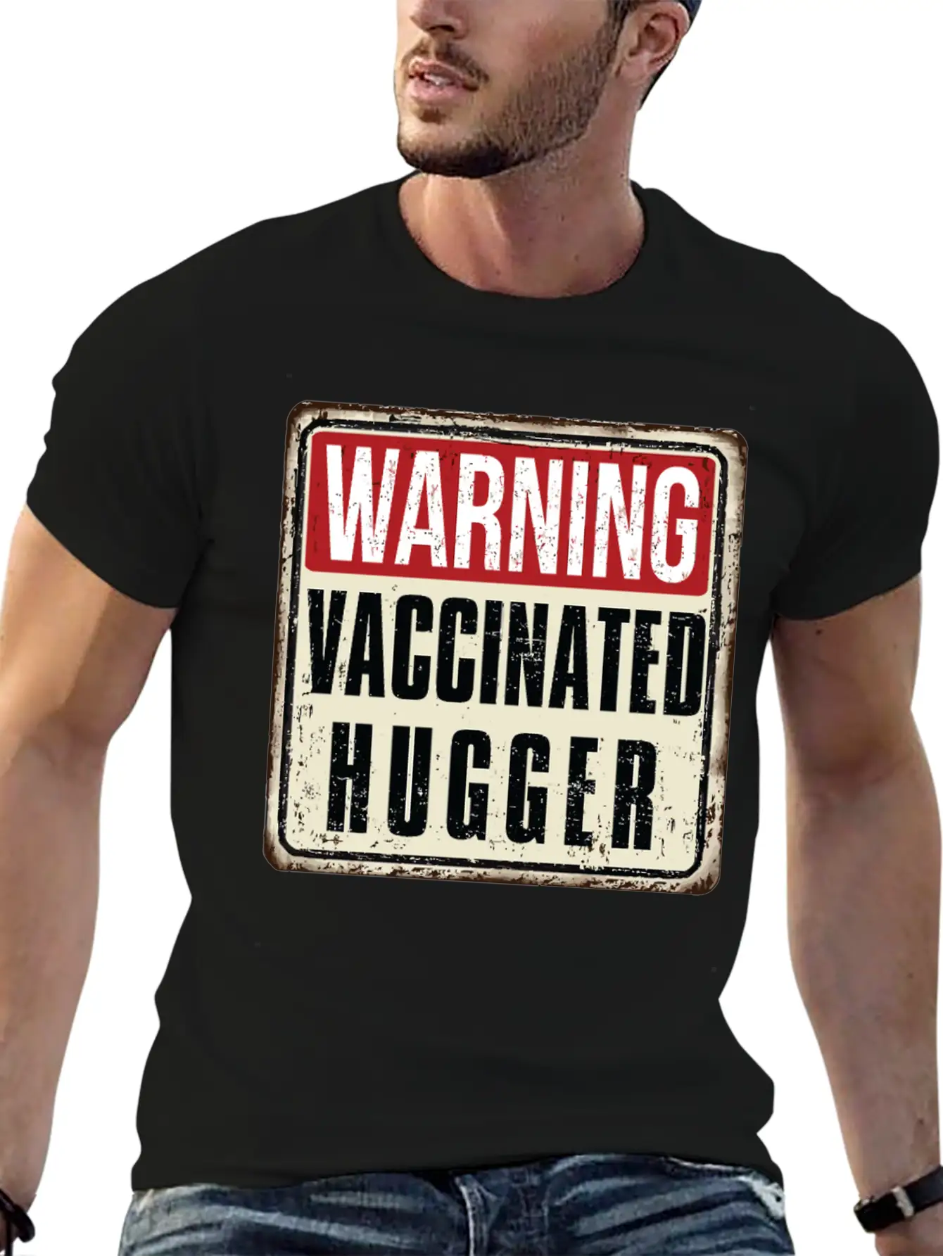 WARNING Vaccinated Hugger Basic Graphic T-Shirt ¨C Daily Comfort In Soft Cotton