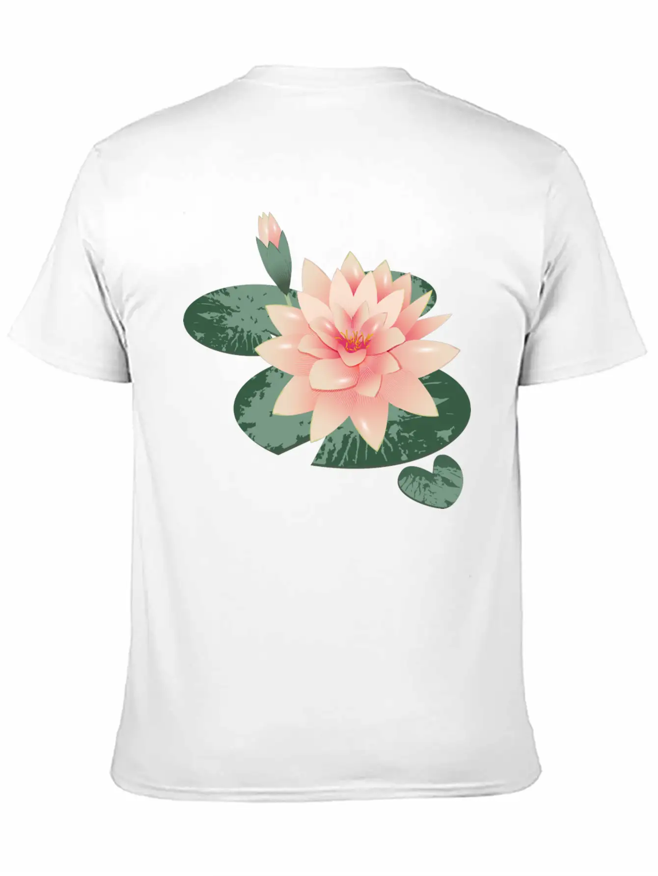 Water Lily Flower With Bud In Water Lily Pond Basic Graphic T-Shirt ¨C Daily Comfort In Soft Cotton
