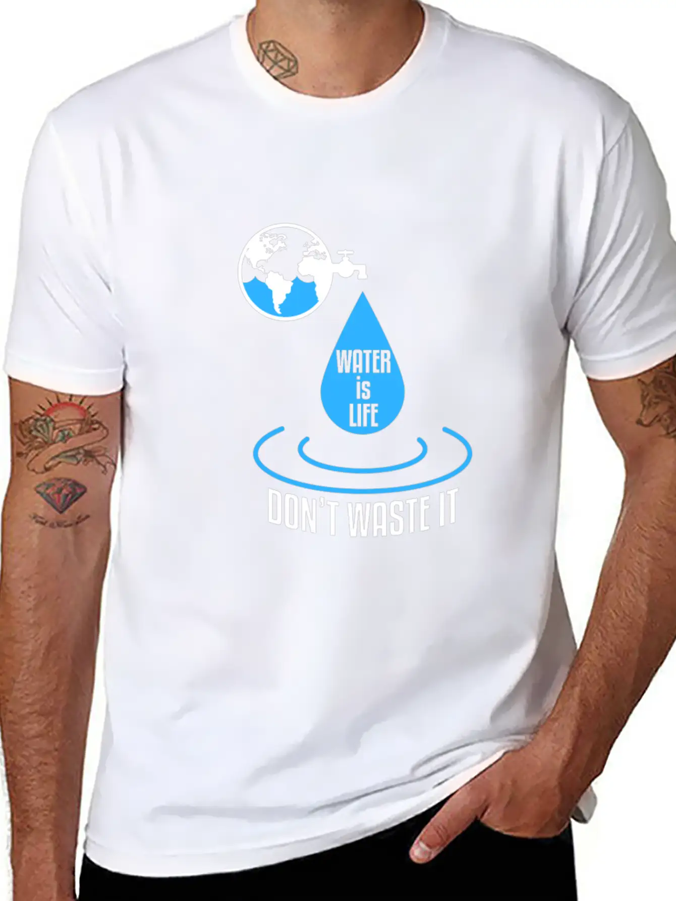 Water Protection Essential Cotton Tee For Daily Outfits ¨C Unisex Style
