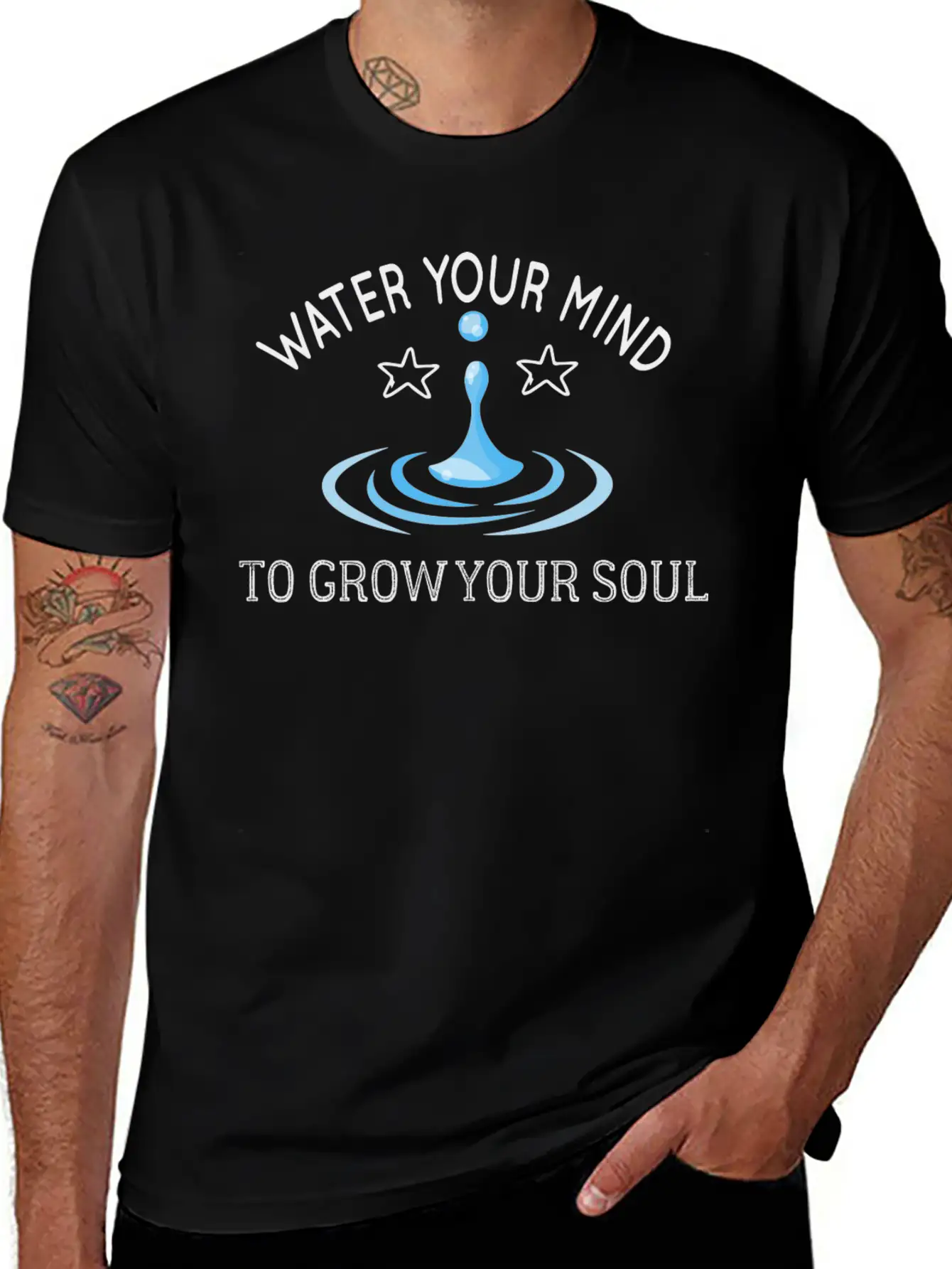 Water Your Mind To Grow Your Soul Basic Graphic T-Shirt ¨C Daily Comfort In Soft Cotton