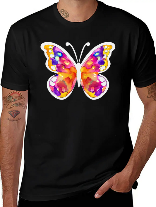 Watercolor Butterfly Basic Graphic T-Shirt ¨C Daily Comfort In Soft Cotton