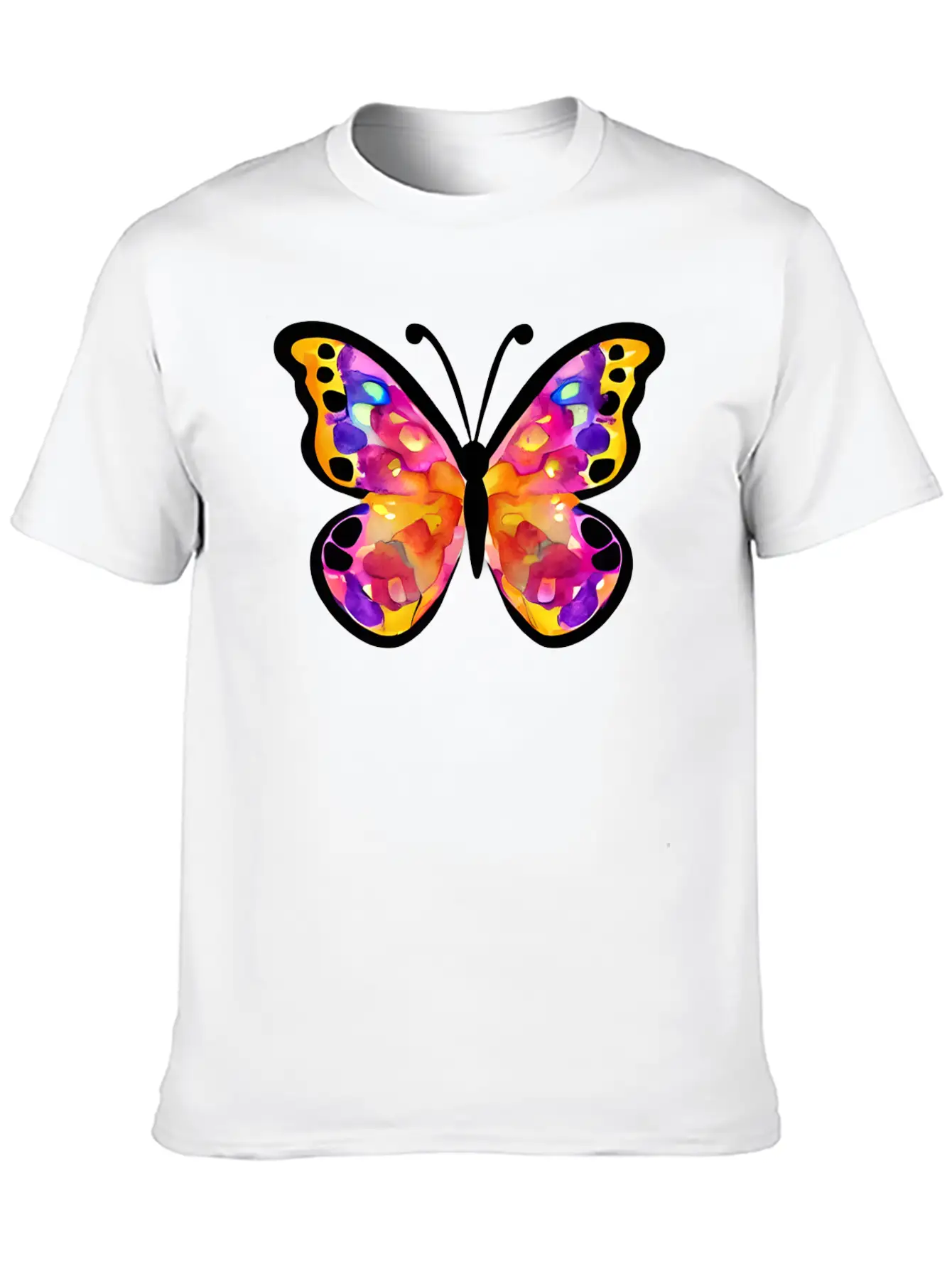 Watercolor Butterfly Basic Graphic T-Shirt ¨C Daily Comfort In Soft Cotton