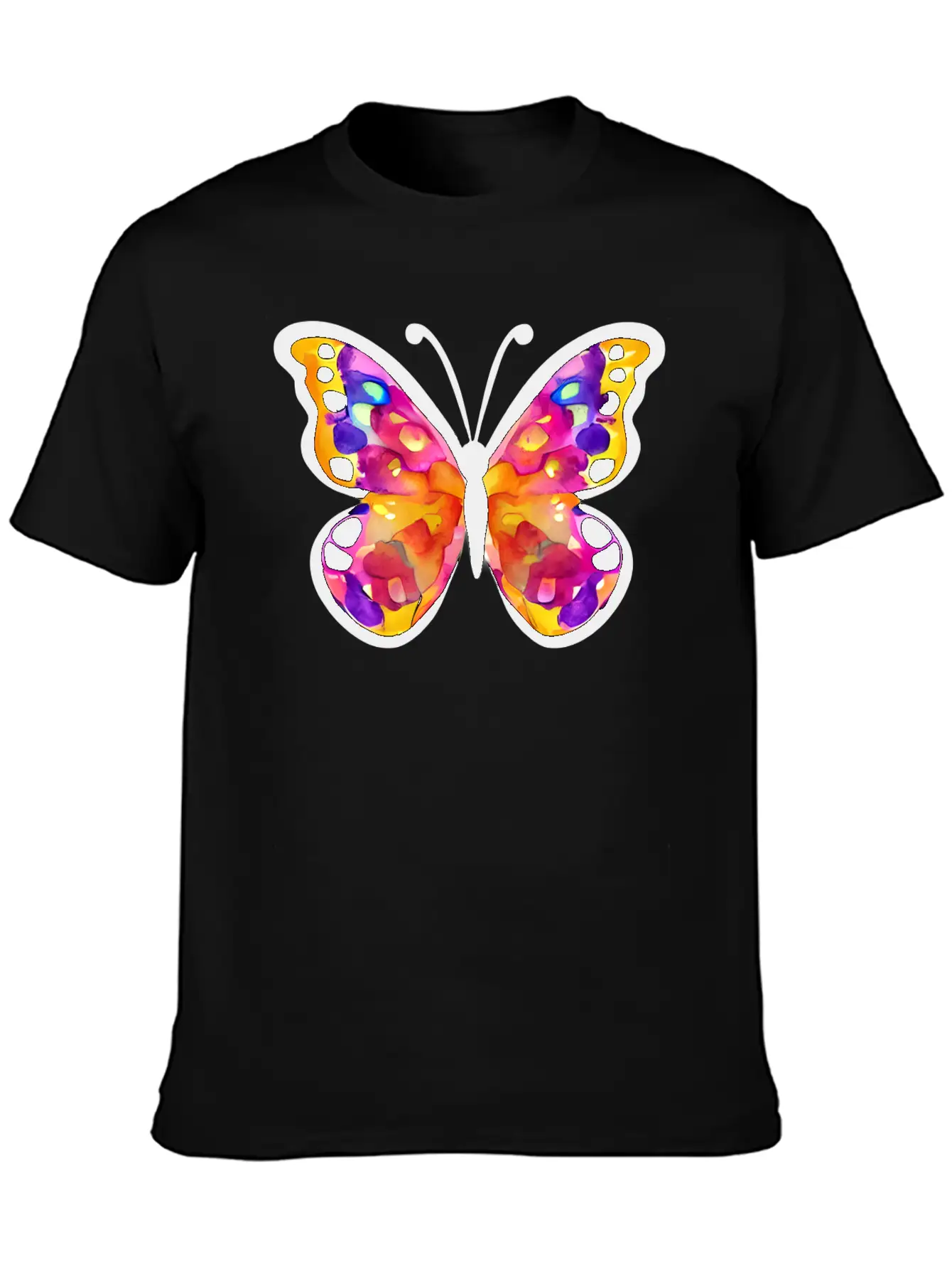 Watercolor Butterfly Basic Graphic T-Shirt ¨C Daily Comfort In Soft Cotton