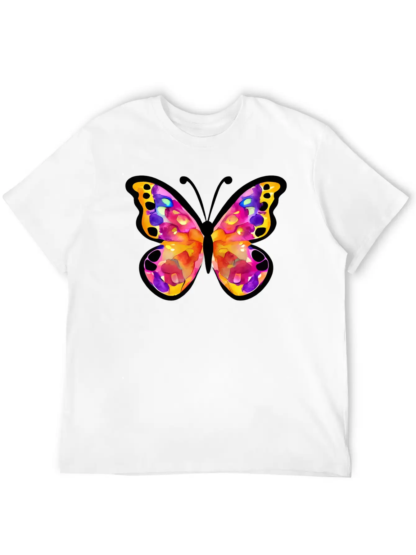 Watercolor Butterfly Basic Graphic T-Shirt ¨C Daily Comfort In Soft Cotton
