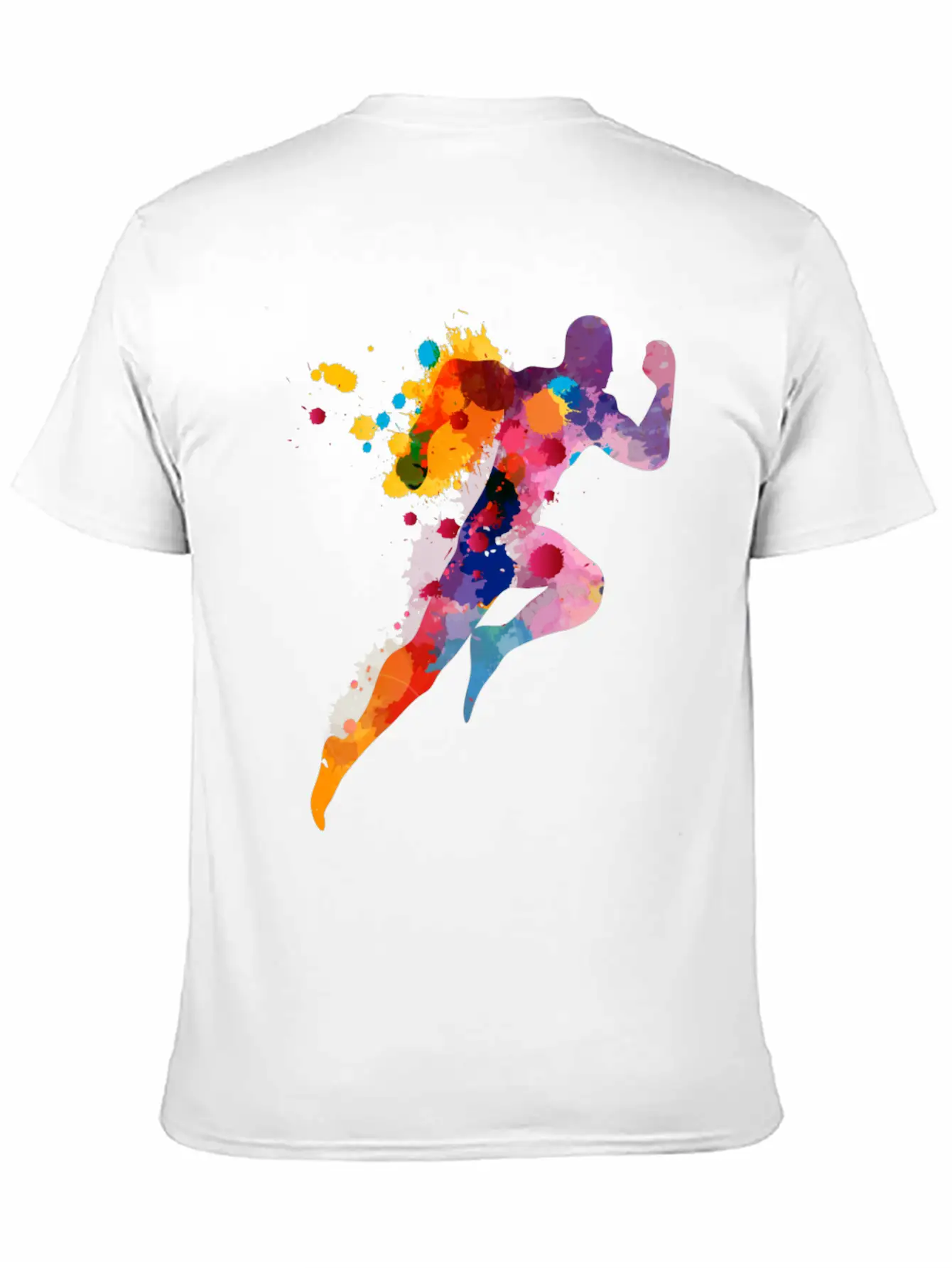 Watercolor Running Man Basic Graphic T-Shirt ¨C Daily Comfort In Soft Cotton