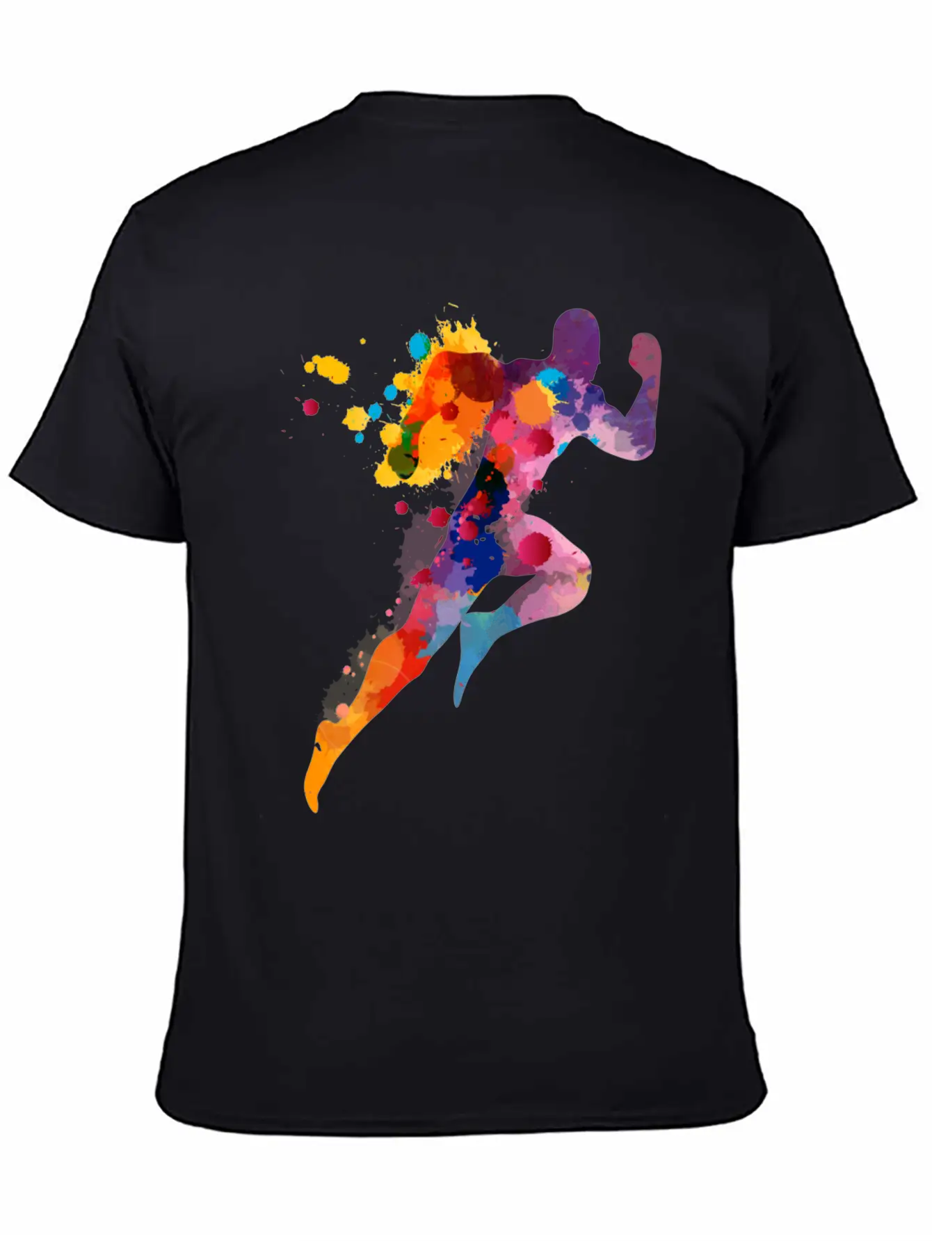 Watercolor Running Man Basic Graphic T-Shirt ¨C Daily Comfort In Soft Cotton