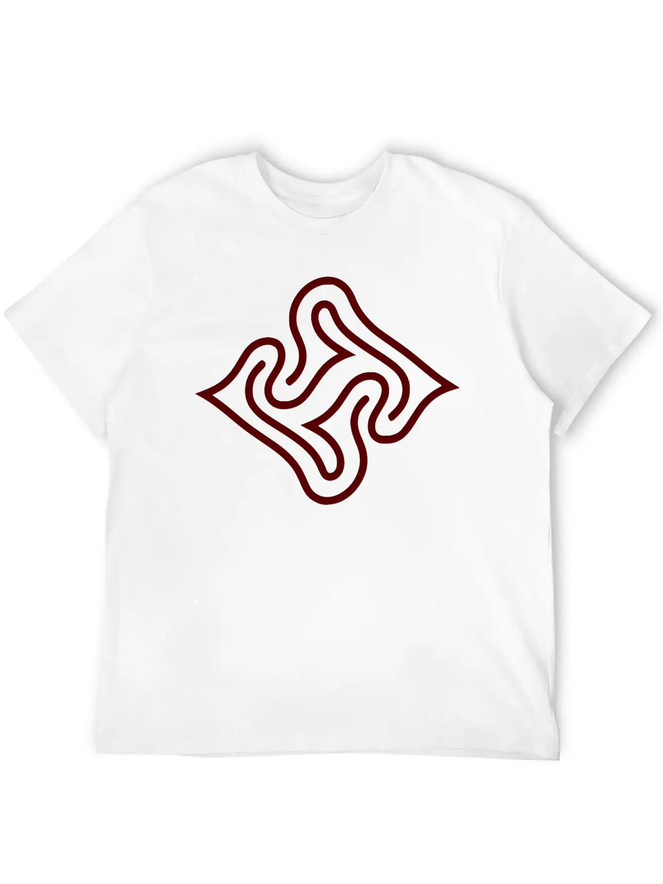 Wavy Line Maze Design Vector Essential Cotton Tee For Daily Outfits ¨C Unisex Style