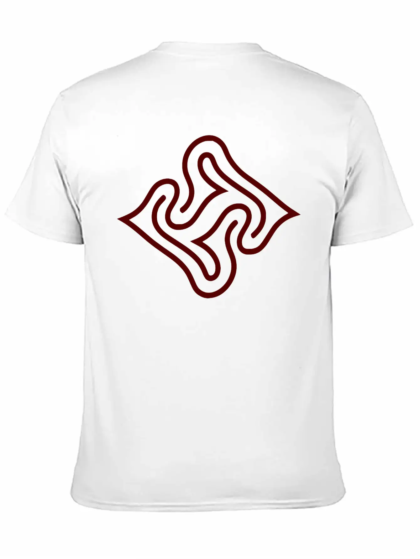 Wavy Line Maze Design Vector Essential Cotton Tee For Daily Outfits ¨C Unisex Style