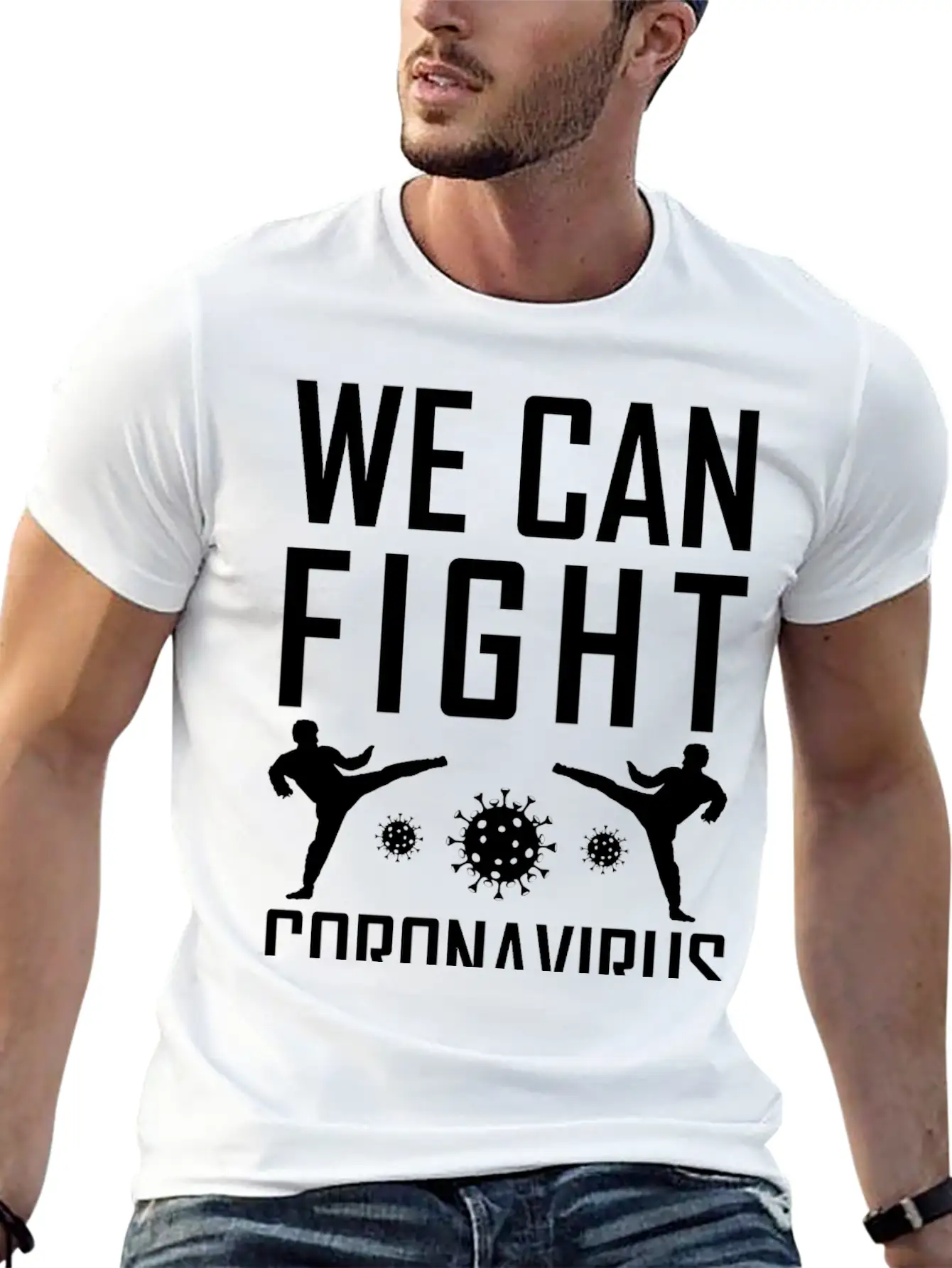 We Can Fight Corona Basic Graphic T-Shirt ¨C Daily Comfort In Soft Cotton