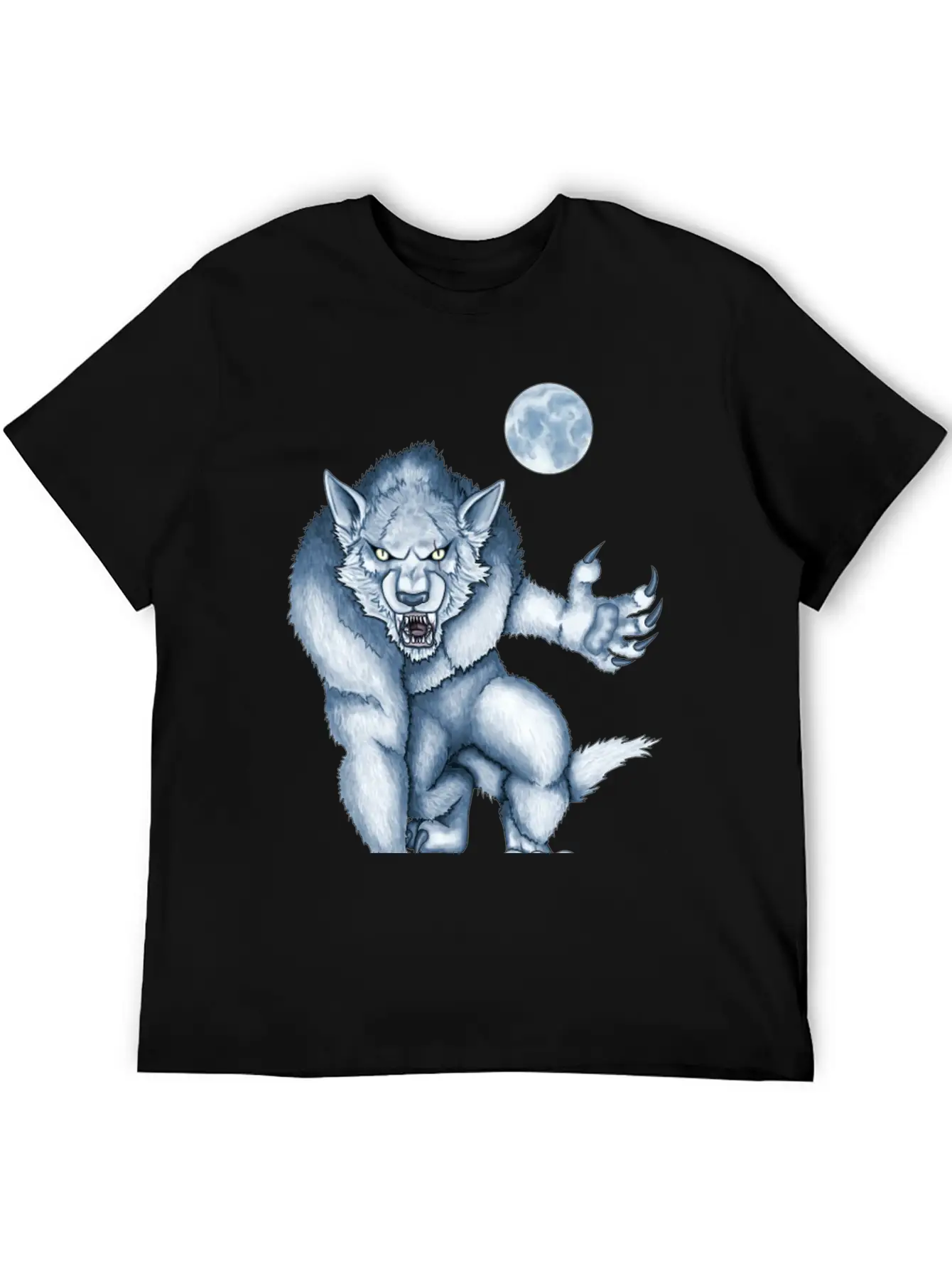 Werewolf Legend Moon Beast Illustration Cartoon Soft Cotton Short Sleeve Tee ¨C Unisex Wardrobe Staple