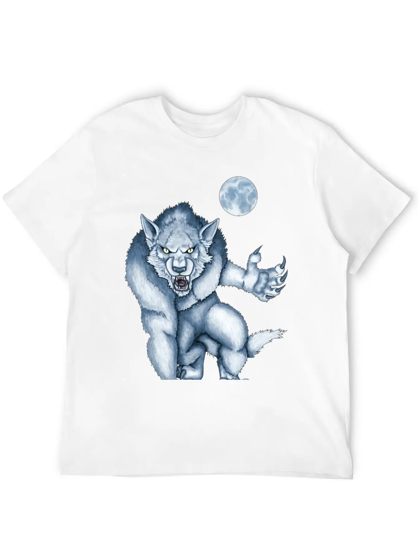 Werewolf Legend Moon Beast Illustration Cartoon Soft Cotton Short Sleeve Tee ¨C Unisex Wardrobe Staple