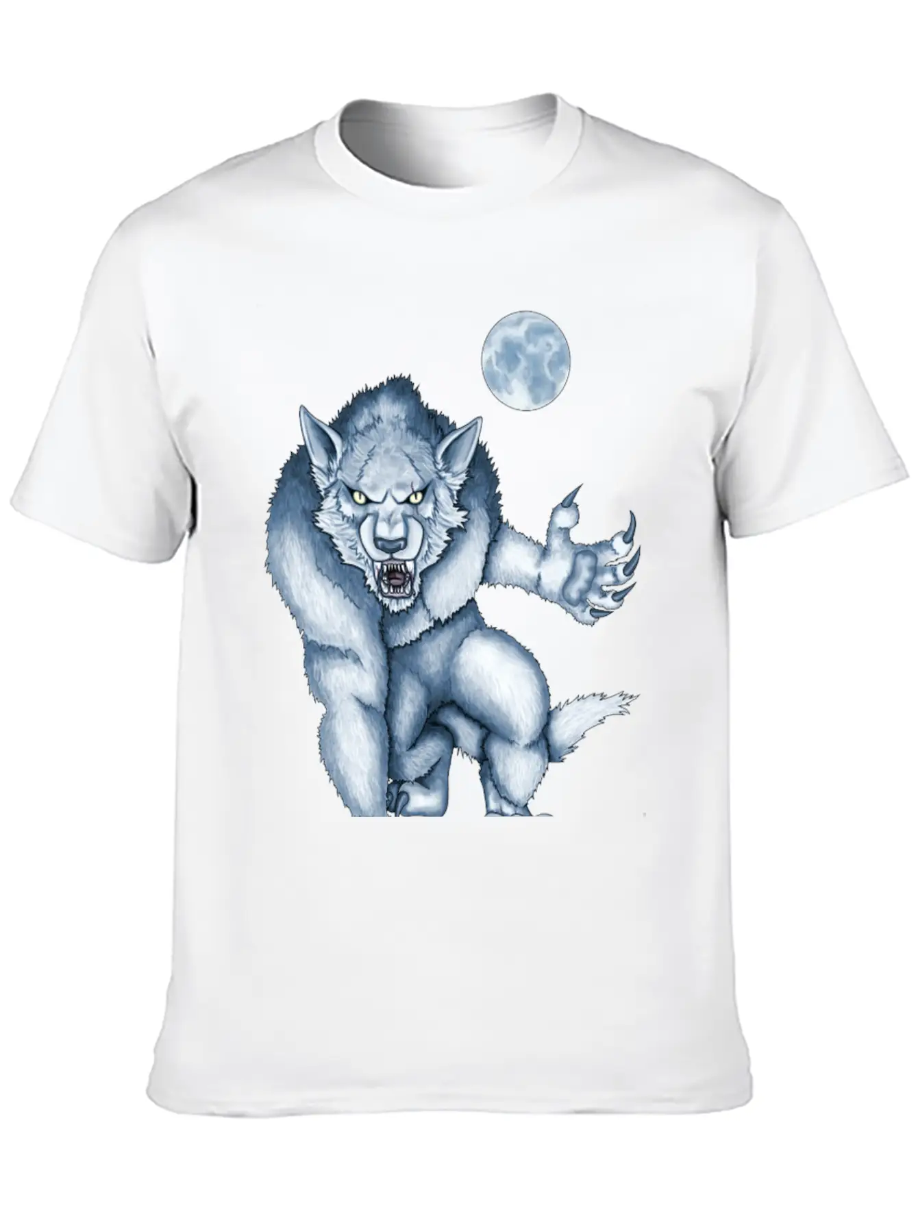 Werewolf Legend Moon Beast Illustration Cartoon Soft Cotton Short Sleeve Tee ¨C Unisex Wardrobe Staple