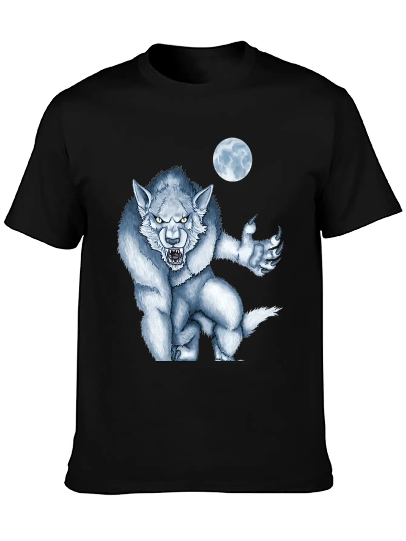 Werewolf Legend Moon Beast Illustration Cartoon Soft Cotton Short Sleeve Tee ¨C Unisex Wardrobe Staple